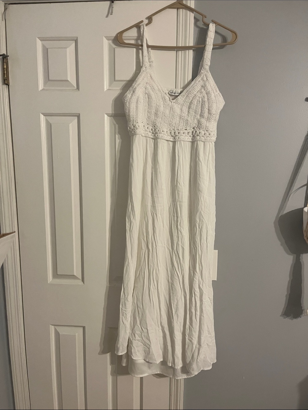 Sincerely Jules White Crochet Bodice Maxi Slip